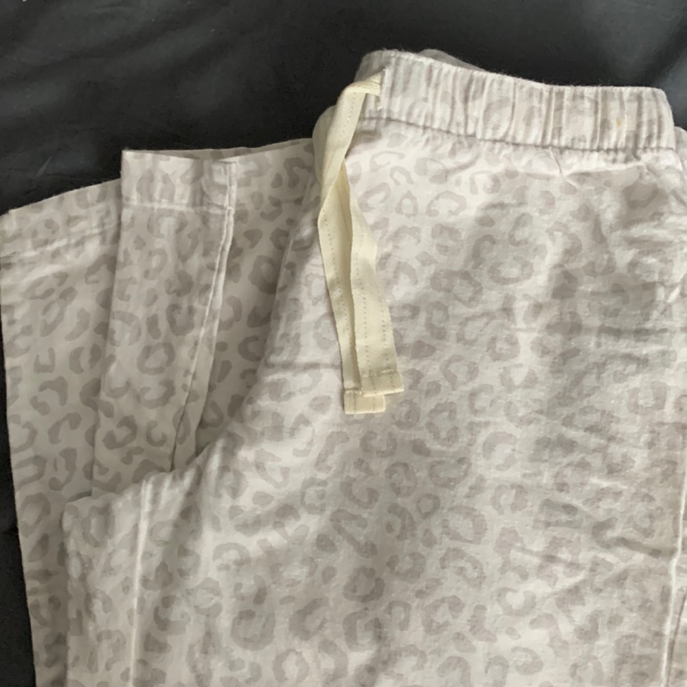 White leopard pajama pants